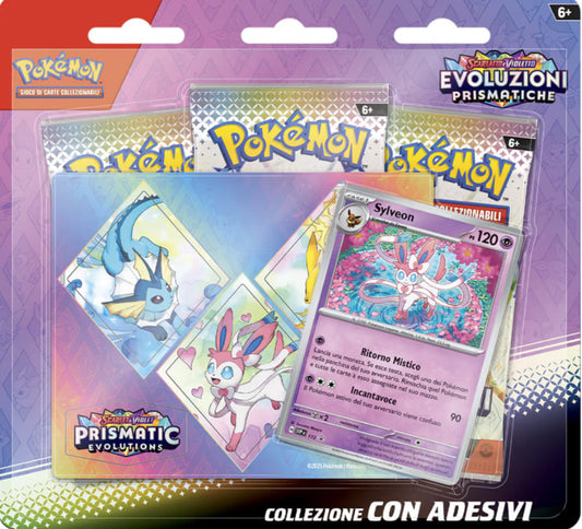 Collezione Evoluzioni Prismatiche con Adesivo Eevee, Leafeon e Umbreon (IT)